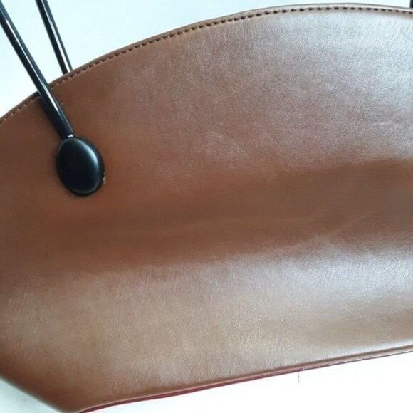Vintage Women's Brown Faux Leather Atomic Shoulder Handbag - Picture 3 of 12